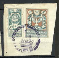 POLEN Poland 1920ies Tax Stempelmarken Oplata - 2 Stamps On Piece O - Steuermarken