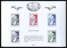 Bloc-feuillet** De 2016 Gommé Avec 5 Timbres "Trésors De La Philatélie : FLEURS & PARFUMS" - Neufs