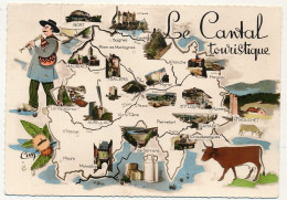 CPM - CANTAL - Carte Illustrée Du Département - Le Cantal Touristique - Autres & Non Classés