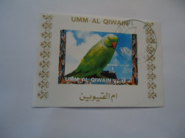 UMM AL QIWAIN USED  IMPERFORATE  STAMPS     BIRD BIRDS  PARROTS - Perroquets & Tropicaux