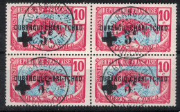 OUBANGUI      N°  YVERT  18 X4  OBLITERE  Croix Rouges Inférieures Plus Petites   ( 4   CR Ob1 ) - Used Stamps