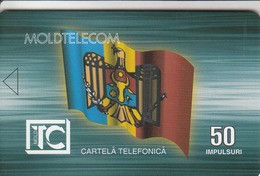 MOLDOVA - Flag/ Monument Stefan Cel Mare, Moldtelecom 50 Units, Sample No Chip And No CN - Moldavië