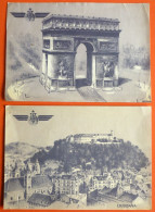 LOT 2 POSTCARDS , JAT - JUGOSLAVENSKI AERO TRANSPORT, LJUBLJANA , PARIS, OFF. POSTCARDS - Colecciones Y Lotes