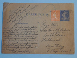 BT2 FRANCE  BELLE  CARTE ENTIER SEMEUSE 1932 ISSY A NEW HAGG PAYS BAS  + + AFF. INTERESSANT+++ - Cartas/Sobre De Respuesta T