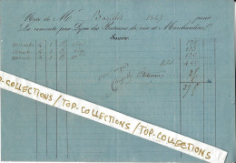 1847  NAVIGATION FLUVIALE SUR LE RHONE  TRANSPORT PAR BATEAU REMONTE Par  LYON DES BATEAUX DE VIN & MARCHANDISES - 1800 – 1899