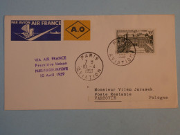 BT2 FRANCE  BELLE LETTRE  1959 PARIS A VARSOVIE POLOGNE  VIA AIR FRANCE  + AFF. PLAISANT+++ - 1927-1959 Briefe & Dokumente