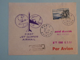 BT2 FRANCE  BELLE LETTRE  1958 1ER LIAISON  PARIS A NEW YORK USA + AFF. PLAISANT+++ - Primeros Vuelos