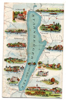 Allemagne--STARNBERG SEE -Carte Géographique --Multivues Illustrées...colorisée .... - Starnberg