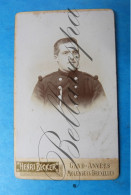 C.D.V. -Photo-Carte De Visite / Photographie  Foto. "Studio Henri Becker Molenbeek Gent" Militair Soldat Belge - Oud (voor 1900)