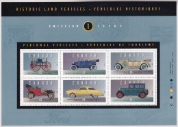 MiNr. 1379 - 1384 (Block 10) Kanada (Dominion)1993, 23. Aug. Blockausgabe: Historische Fahrzeuge (I)- Postfrisch/**/MNH  - Neufs