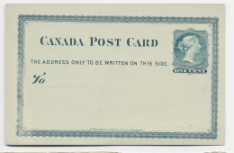 ENTIER CANADA ONE CENT POST CARD NEUF - 1860-1899 Reign Of Victoria