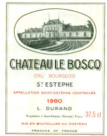 (M19) Etiquette - Etiket - Château  Le Boscq Saint-Estèphe 1980 - Altri & Non Classificati