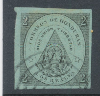 HONDURAS 1865 2R Black On Green Coat Of Arms Superb Used MAJOR VARIETY: „LOS“ Instead Of „DOS“, R! - Honduras