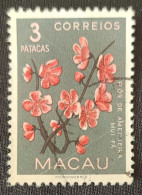 MAC5382U2 - Macau Flowers - 3 Patacas Used Stamp - Macau - 1953 - Used Stamps