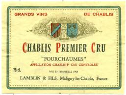 (M20) Etiquette - Etiket - Chablis - 1° Cru Fourchaumes - Lamblin & Fils - Otros & Sin Clasificación