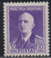 OCCUPAZIONE ITALIANA ALBANIA 1939-40 SERIE ORDINARIA RE VITTORIO EMANUELE III 30q MNH - Albanien