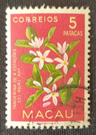 MAC5383U1 - Macau Flowers - 5 Patacas Used Stamp - Macau - 1953 - Used Stamps