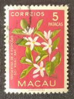 MAC5383U2 - Macau Flowers - 5 Patacas Used Stamp - Macau - 1953 - Gebraucht