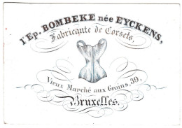 Belgique, Carte Porcelaine, Porseleinkaart, L'Ep. Bombeke, Fabricante De Corsets , Bruxelles, Dim:95x65mm, - Porzellan