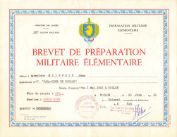 Brevet De Preparation Militaire Toulon 1962 - Documents