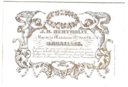 Belgique, Carte Porcelaine, Porseleinkaart,J. B. Bertholin, Rubans De Soie... , Bruxelles, Dim:104x70mm, - Porcelaine