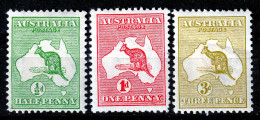 AUSTRALIA  1913 1/2 - 1 - 3 Penny MH VERY CLEAN FIRST HINGE - Nuevos