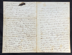 Alphonse De LAMARTINE – Superbe Lettre Autographe Signée – Ses Œuvres & Travail De L’écrivain - Schrijvers