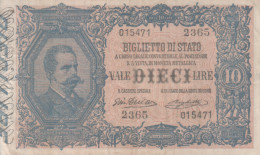 BIGLIETTO DI STATO - REGNO D'ITALIA - L.10 VITTORIO EMANUELE III - Italië – 10 Lire