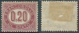 1875 REGNO SERVIZIO DI STATO 20 CENT MH * - RE28-2 - Oficiales