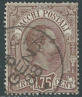 1884-86 REGNO PACCHI POSTALI USATO 1,75 LIRE - RE29 - Postal Parcels