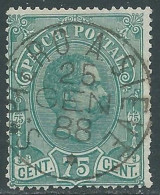 1884-86 REGNO PACCHI POSTALI USATO 75 CENT - RE29 - Paquetes Postales