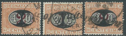 1890-91 REGNO SEGNATASSE USATO SOPRASTAMPATI 3 VALORI - RE28-3 - Impuestos