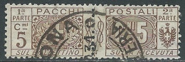 1914-22 REGNO PACCHI POSTALI USATO 5 CENT - I10-7 - Pacchi Postali