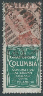 1924-25 REGNO PUBBLICITARI USATO 30 CENT COLUMBIA - RE26 - Reclame