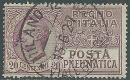 1925 REGNO POSTA PNEUMATICA USATO 20 CENT - RE26-7 - Pneumatische Post