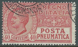 1925 REGNO POSTA PNEUMATICA USATO 40 CENT - RE26-7 - Pneumatic Mail