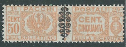 1945 LUOGOTENENZA PACCHI POSTALI 50 CENT MH * - I18-6 - Paketmarken