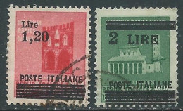 1945 LUOGOTENENZA USATO SOPRASTAMPATI 2 VALORI - RE10 - Afgestempeld