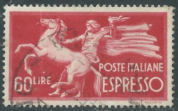 1945-52 ITALIA ESPRESSO USATO DEMOCRATICA RUOTA 60 LIRE - RE26-7 - Poste Exprèsse/pneumatique