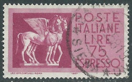 1958 ITALIA ESPRESSO USATO 75 LIRE - RE26-7 - Express/pneumatic Mail