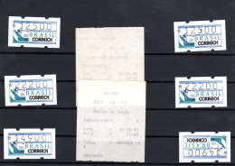 Atm  Frama Vending Vignettes Brezil Minr 5 Brasilien Brasilia 12500, 14900, 22200 Receipt Balconista 1  Balconista 2 - Frankeervignetten (Frama)