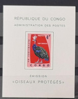 Congo Kinshasa 1964 COB LX488 Feuillet De Luxe Proof Oiseaux Protégés Birds Vögel Faune Fauna Paon Peacock Pfau - Neufs