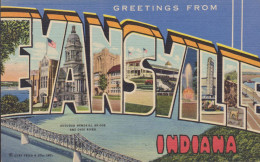 ETATS UNIS IN - INDIANA GREETINGS FROM EVANSVILLE - Evansville