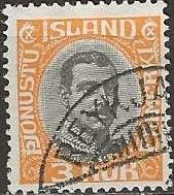 ICELAND 1920 Official - King Christian X - 3a. - Black And Yellow FU - Dienstzegels
