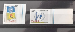 Congo Zaire 1985 COB 1291 - 1292 NON DENTELE IMPERF 40 ème Anniversaire ONU UN United Nations UNO - Unused Stamps