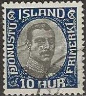 ICELAND 1920 Official - King Christian X -10a. - Black And Blue FU - Servizio
