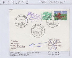 Finland 1987 Card Send From Switzerland To Tankavaara And Back Ca Tankavaara 13.7.1987 (BS196) - Covers & Documents