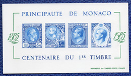 MONACO EPREUVE DE LUXE EN  BLEU  PETIT FORMAT BLOC FEUILLET  N° 33a NON DENTELE   NEUF(*) Sur Papier épais Luxe Et  Rare - Varietà