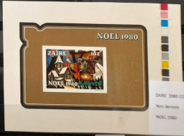 Congo Zaire 1980 COB Bl. 47 ESSAI PROOF NON DENTELE IMPERF Noël Weihnachten Christmas Navidad Natal - Neufs