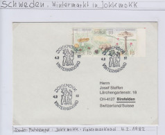 Sweden Mushrooms Cover Ca Wintermarket Jokkmokk 4.2.1982 (BS192) - Cartas & Documentos